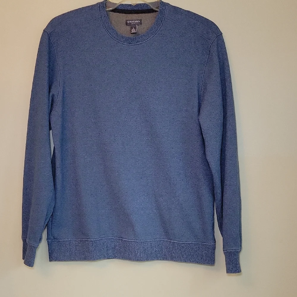 Van‎ Heusen Flex Men's Crewneck Sweatsirt- Blue Medium